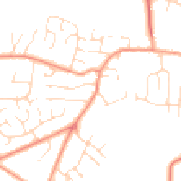 Daytime road noise heatmap for LE12 6PB