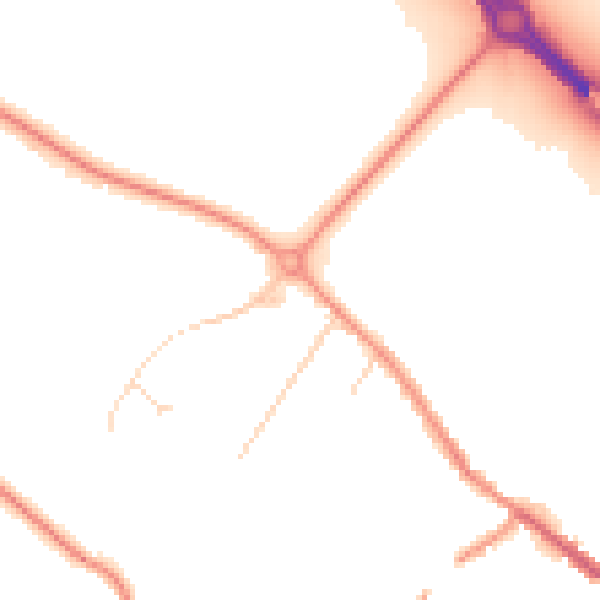 Daytime road noise heatmap for LE12 7AS