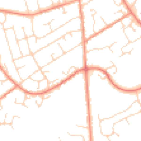 Daytime road noise heatmap for LE12 7DX