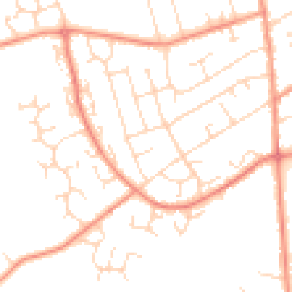 Daytime road noise heatmap for LE12 7ES
