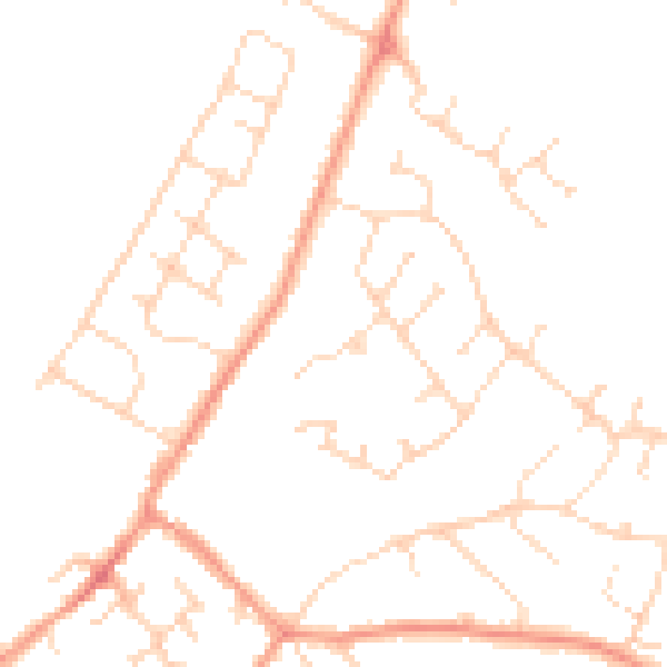 Daytime road noise heatmap for LE12 7TA