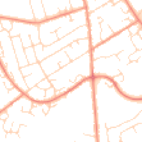 Daytime road noise heatmap for LE12 7UF
