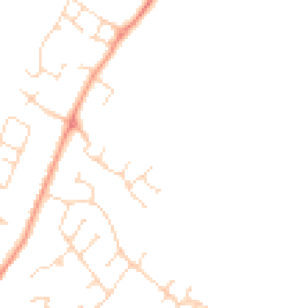 Daytime road noise heatmap for LE12 7YZ