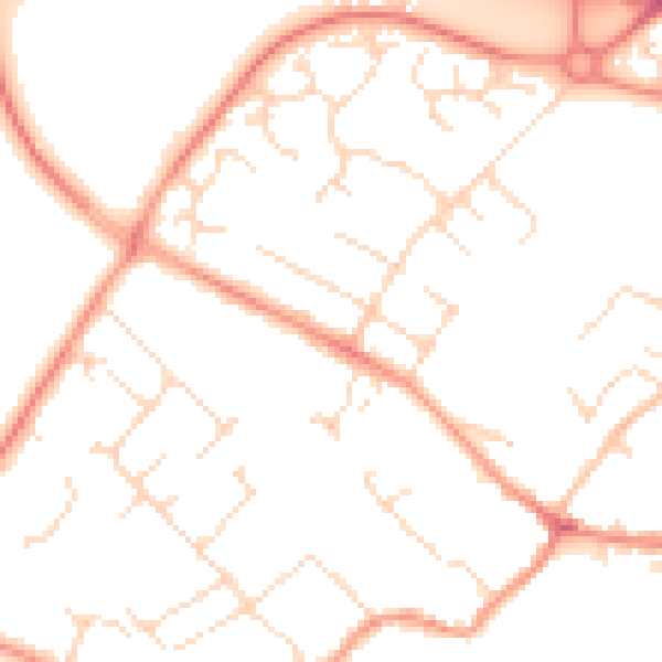 Daytime road noise heatmap for LE12 8DU