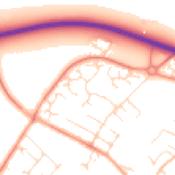 Daytime road noise heatmap for LE12 8NF