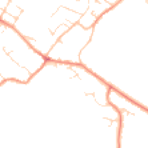 Daytime road noise heatmap for LE12 8QP