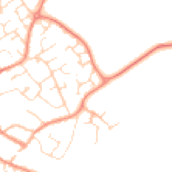 Daytime road noise heatmap for LE12 8XL