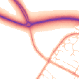 Daytime road noise heatmap for LE12 8XX