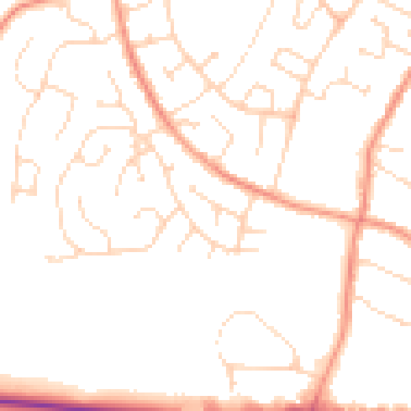 Daytime road noise heatmap for LE12 9PX