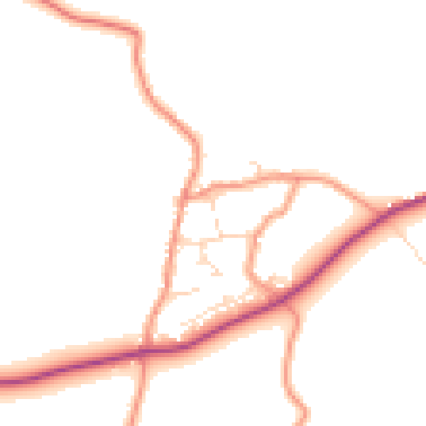 Daytime road noise heatmap for LE12 9XD
