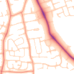 Daytime road noise heatmap for LE13 0AB