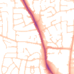 Daytime road noise heatmap for LE13 0NB