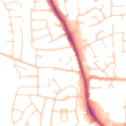 Daytime road noise heatmap for LE13 0NY