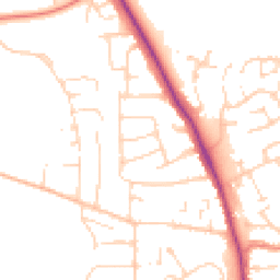 Daytime road noise heatmap for LE13 0SD