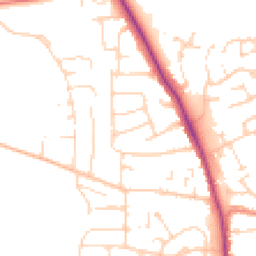 Daytime road noise heatmap for LE13 0SE