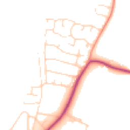 Daytime road noise heatmap for LE13 1RT