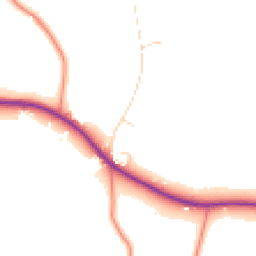 Daytime road noise heatmap for LE14 2DT