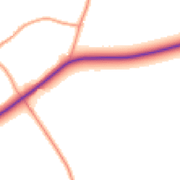Daytime road noise heatmap for LE14 2LL