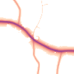 Daytime road noise heatmap for LE14 2TR