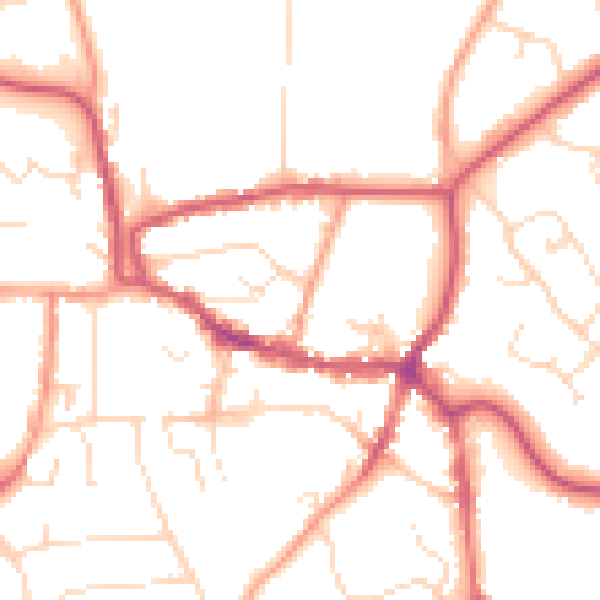 Daytime road noise heatmap for LE15 6AA