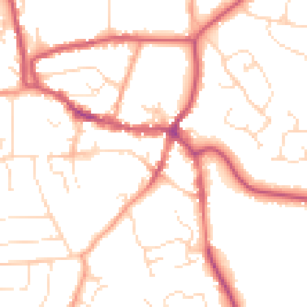 Daytime road noise heatmap for LE15 6AE