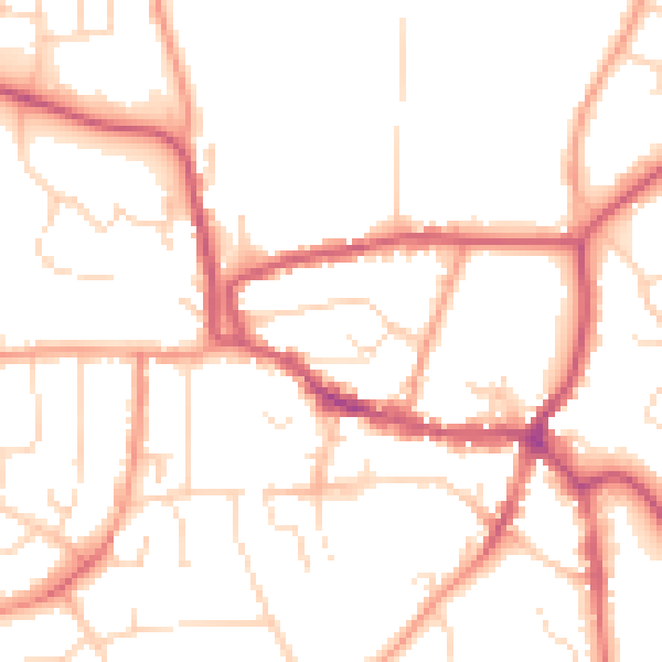 Daytime road noise heatmap for LE15 6AG