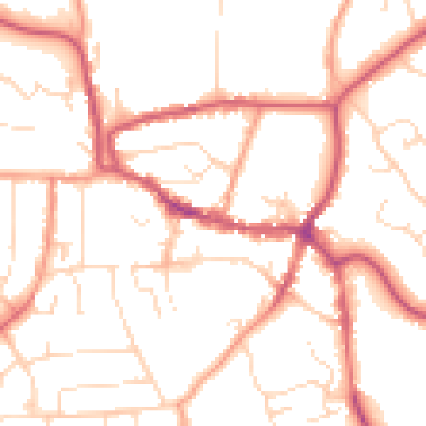 Daytime road noise heatmap for LE15 6AJ
