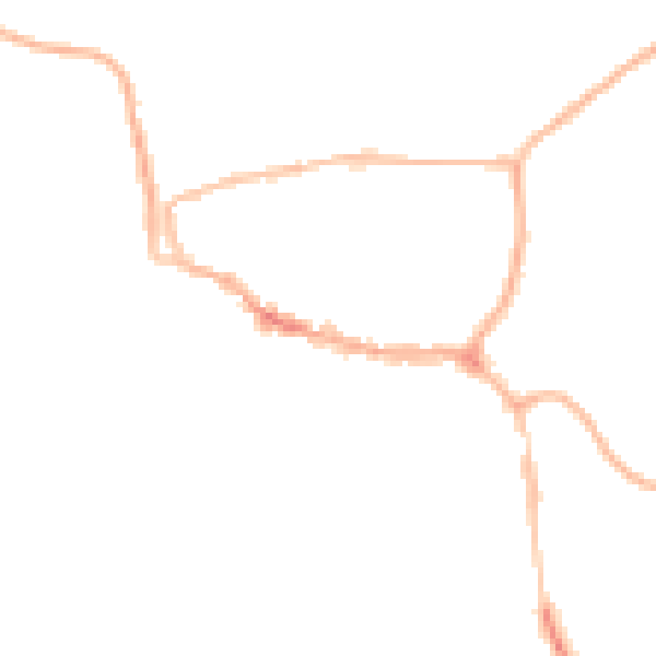 Night-time road noise heatmap for LE15 6AJ