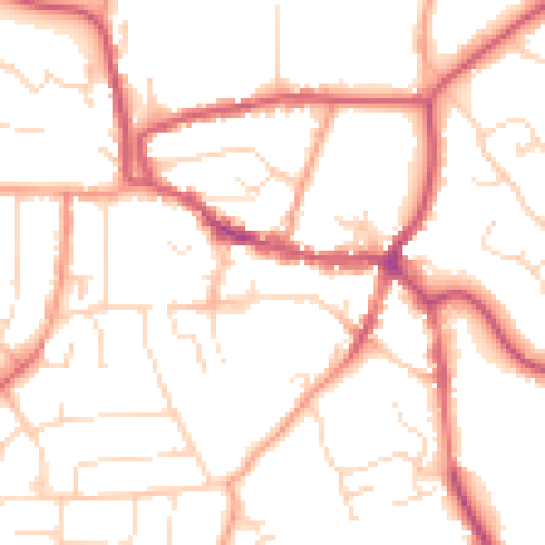 Daytime road noise heatmap for LE15 6AQ