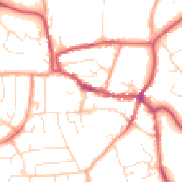 Daytime road noise heatmap for LE15 6AS