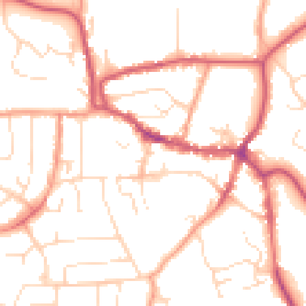 Daytime road noise heatmap for LE15 6AU