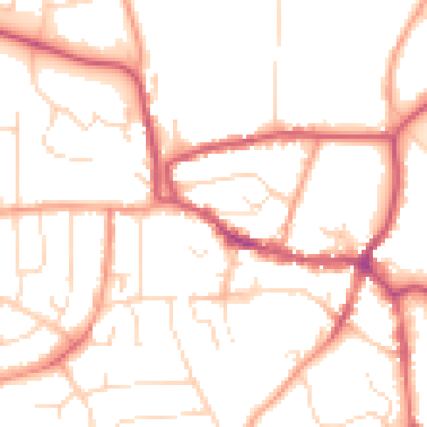 Daytime road noise heatmap for LE15 6AX
