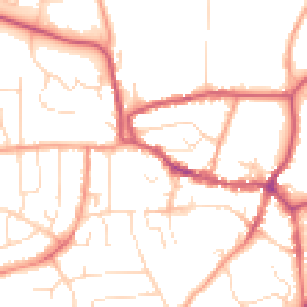 Daytime road noise heatmap for LE15 6AY