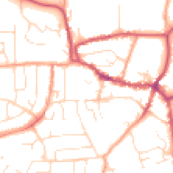 Daytime road noise heatmap for LE15 6AZ