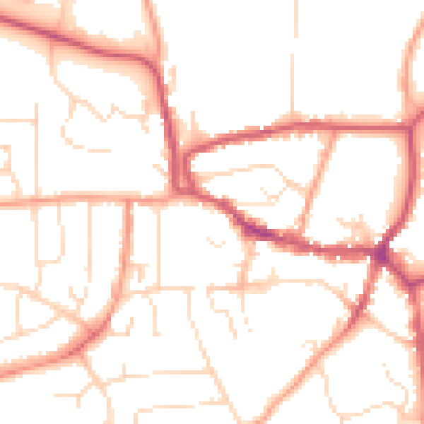 Daytime road noise heatmap for LE15 6BD