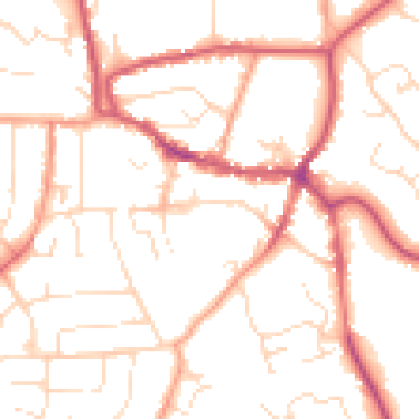 Daytime road noise heatmap for LE15 6BQ
