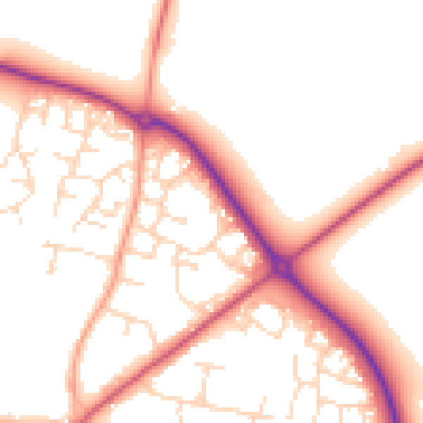 Daytime road noise heatmap for LE15 6BT