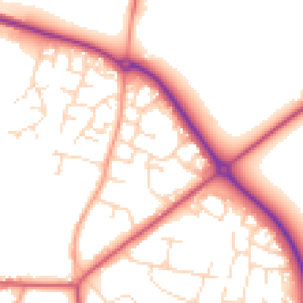 Daytime road noise heatmap for LE15 6BU