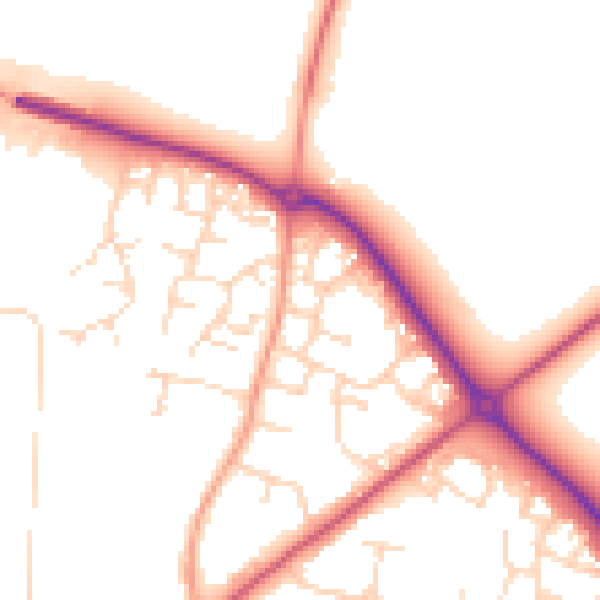 Daytime road noise heatmap for LE15 6BW