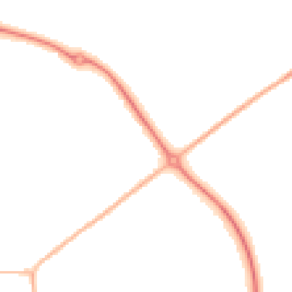 Night-time road noise heatmap for LE15 6BY