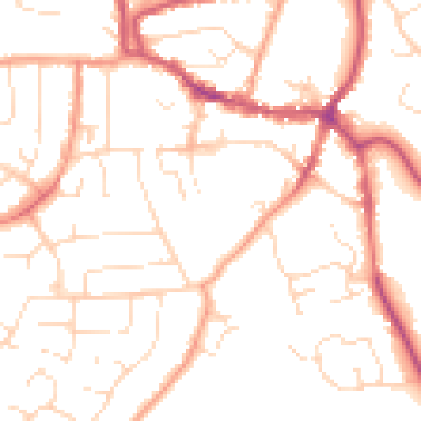 Daytime road noise heatmap for LE15 6DF