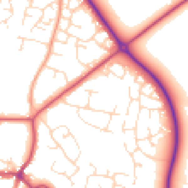 Daytime road noise heatmap for LE15 6DG