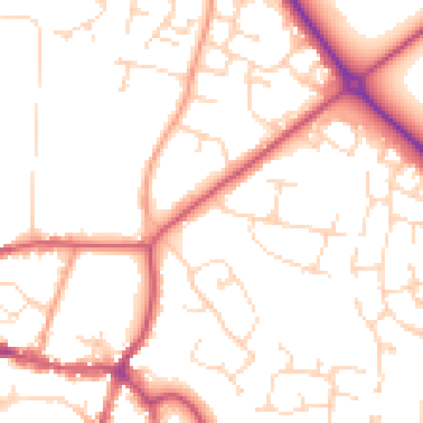 Daytime road noise heatmap for LE15 6DJ