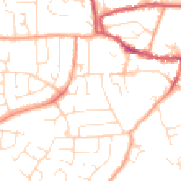 Daytime road noise heatmap for LE15 6DQ