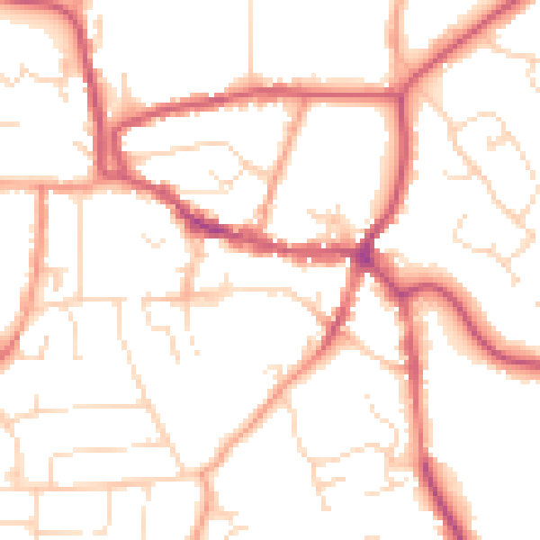 Daytime road noise heatmap for LE15 6DW