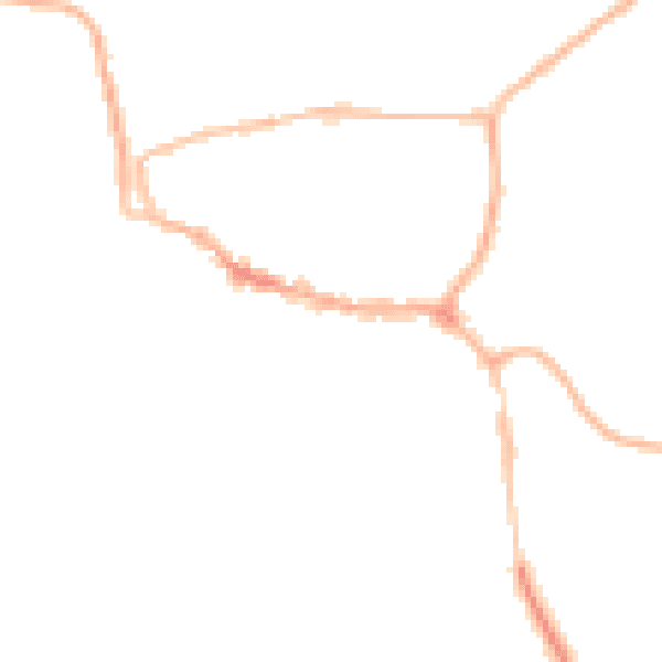 Night-time road noise heatmap for LE15 6DW