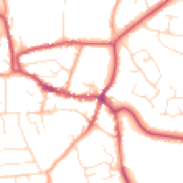 Daytime road noise heatmap for LE15 6DY