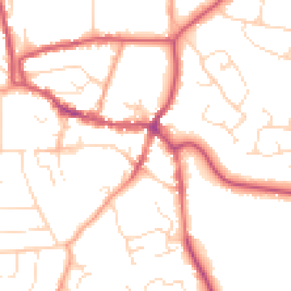 Daytime road noise heatmap for LE15 6EA