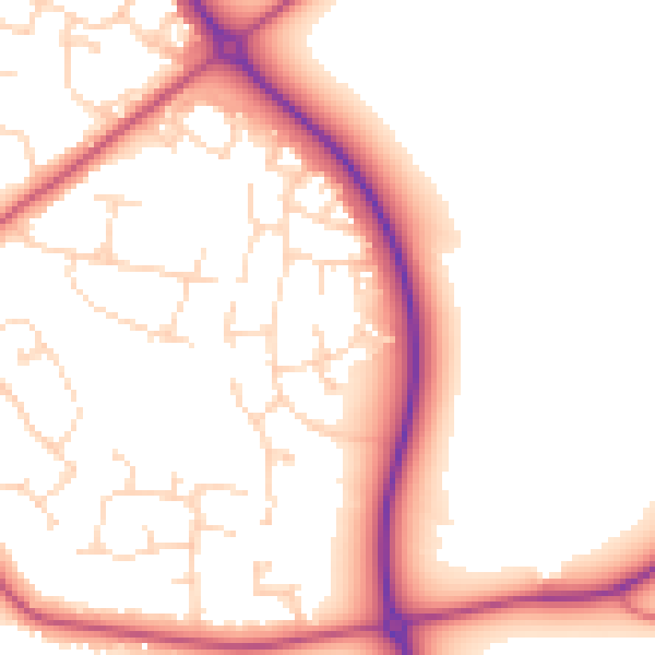 Daytime road noise heatmap for LE15 6GD