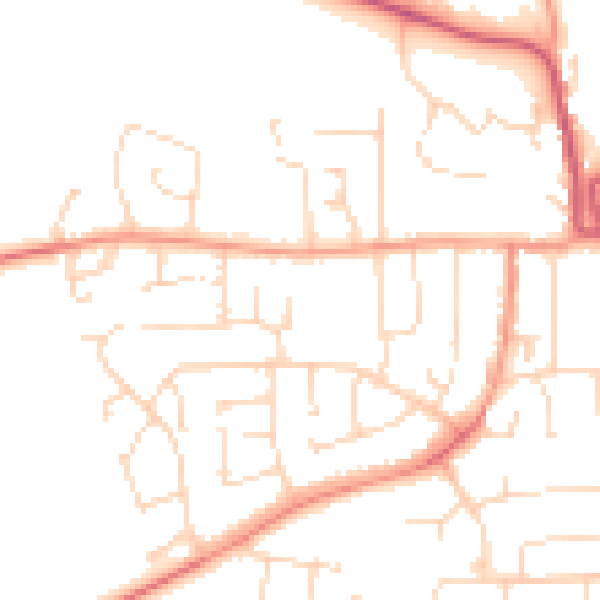 Daytime road noise heatmap for LE15 6NS